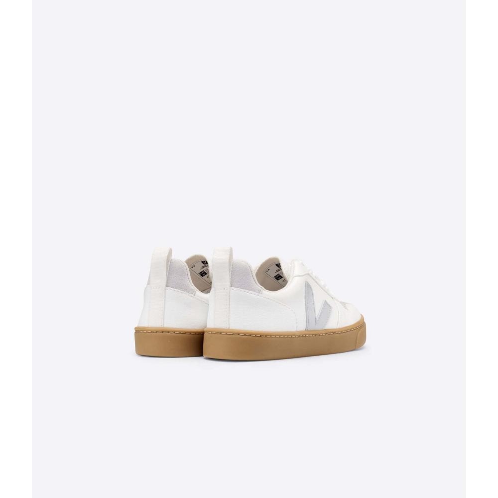 Veja V-10 LACE CWL Kids' Shoes White/Beige | CA 789RVD